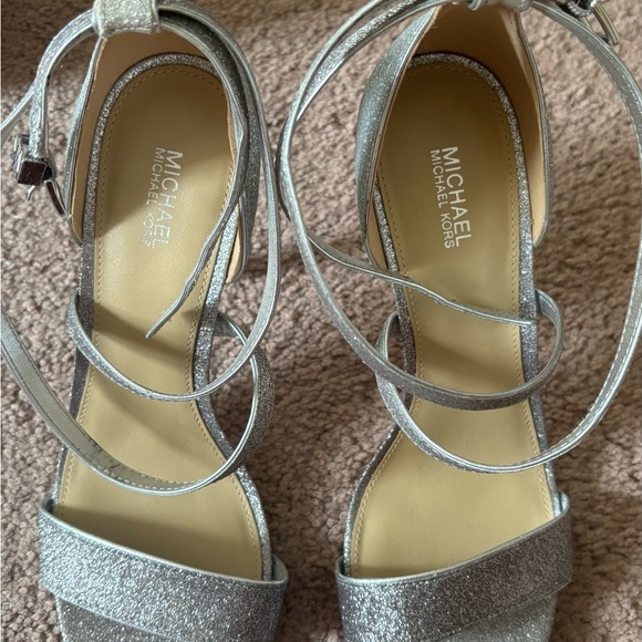 Michael Kors Glittering Silver Heels - Picture 1 of 4